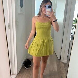 Meshki Green Pleated Mini Dress